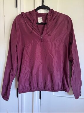 PINK Victoria's Secret Hooded Half-Zip Windbreaker - Plum
